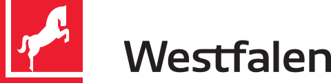 Westfalen Vertriebspartner, Firmenlogo der Westfalen AG mit weißem Pferd auf rotem Quadrat