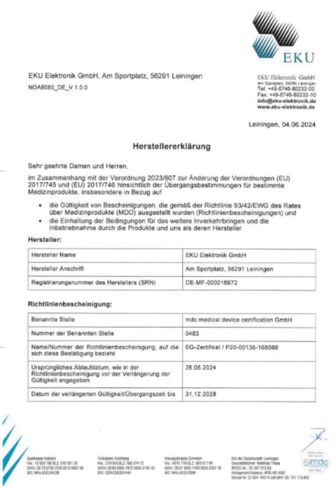 Herstellererklärung EKU